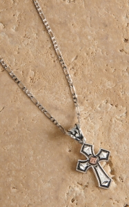 Montana Silversmiths® Antiqued Silver with Copper Cross Necklace