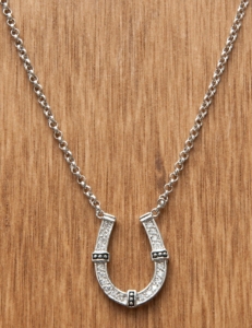 Montana Silversmiths® Silver Horseshoe Clear Crystal Necklace