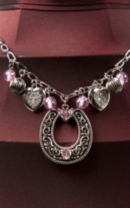 Montana Silversmiths® Charmed Cowgirl Pink Horseshoe Necklace