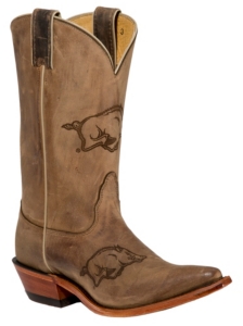 Nocona® Ladies Arkansas Distressed Brown Branded Square Toe Boots