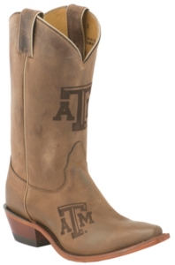 Nocona® Ladies Texas A&M Distressed Brown Branded Square Toe Boots