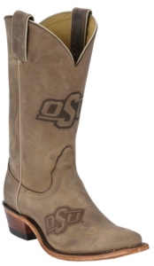 Nocona® Ladies Oklahoma State OSU Distressed Brown Branded Square Toe Boots