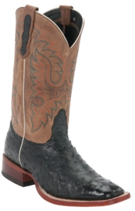 Nocona® Men's Black Full Quill Ostrich Exotic Square Toe Western Boots