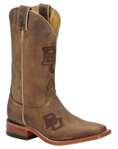 Nocona® Men's Distressed Tan Brown Branded Baylor Square Toe Western Boots