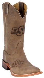 Nocona® Men's Oklahoma State OSU Distressed Brown Branded Square Toe Boots