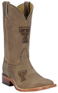 Nocona® Men's Texas Tech TTU Distressed Brown Branded Square Toe Boots