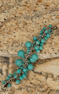 Pannee® Turquoise & Silver Beaded Charm Bracelet
