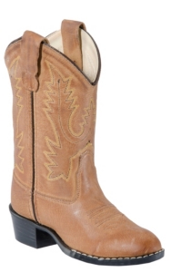 Old West® Childrens Tan Brown Corona Calf Leather Western Boots