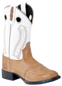 Old West® Jama™ Youth Distressed Brown w/ White Top Round Toe Ultra Flex Boot