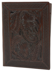 3-D Belt Company® Chocolate Fancy Embossed Leather Report Folder