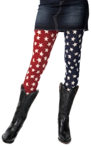 See You Monday® Women's Red and Blue with White Stars Leggings