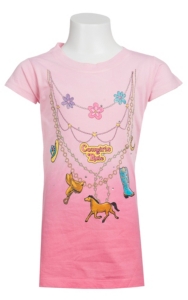 Kid-U-Not® Girls Light Pink Cowgirls Rule Necklace Short Sleeve Tee