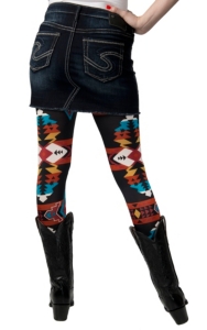See You Monday® Women's Black with Multi Aztec Print Leggings