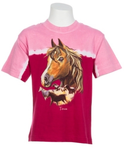 Kid-U-Not® Girls Pink w/ Horses Glow In the Dark Short Sleeve Tee