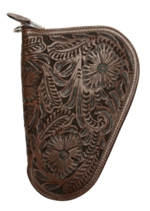 3D Belt Company® Brown Small Pistol Case with Fancy Embossed Leather