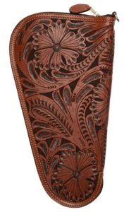 3D Belt Company® Tan Medium Pistol Case with Fancy Embossed Leather