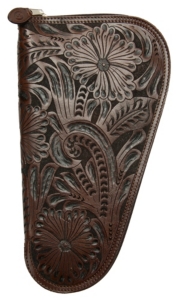 3D Belt Company® Brown  Medium Pistol Case with Fancy Embossed Leather