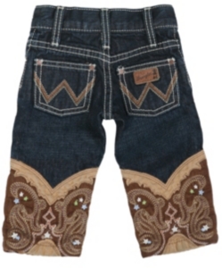Wrangler® All Around Baby™ Denim Jean w/ Brown Boot Embroidery