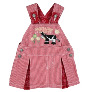 Wrangler® All Around Baby™ Girls Red & White Barnyard Baby Skirtall