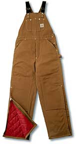 Carhartt® Brown Duck Bib Overalls - Quilt Lined