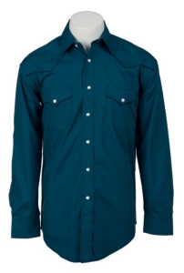 Roughstock® Men's Teal & Blue Print Long Sleeve Western Shirt