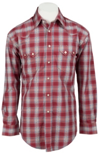 Roughstock® Men's Red, Blue, & Cream Plaid Long Sleeve Western Shirt R0S2354