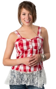 Rancho Estancia® Women's Darby Red & White Picnic Plaid Sleeveless Top