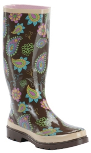 Beehive® Rain Bops™ Ladies Brown Multi Paisley Honeysuckle Rain Boots