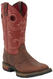 Rocky® Long Range™ Mens Saddlehorn Brown & Cayenne Red Square Non-Steel Toe Work Boot
