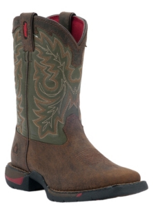 Rocky® Long Range™ Youth Tan w/ Green Top Square Toe Work Boots