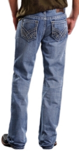Rock & Roll Cowboy® Light Stonewash Double Barrel Relaxed Fit Boot Cut Jeans