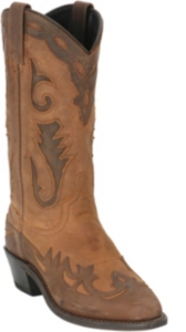 Sage® Ladies Chocolate Distressed Western Boot W/ Nubuck Accents