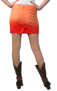 Silver Jeans® Women's Francy Orange Ombre Mid Rise Denim Skirt