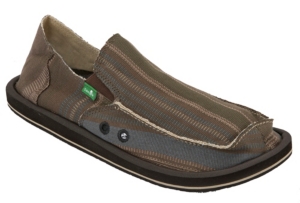 Sanuk® Donny™ Men's Olive & Blue Stripe Canvas Sidewalk Surfer Shoes