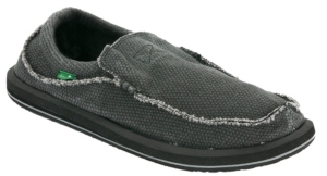 Sanuk® Chiba™ Men's Black Sidewalk Surfer Burlap Shoes