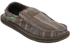 Sanuk® Kyoto™ Men's Olive Stripe Canvas Sidewalk Surfer Shoes