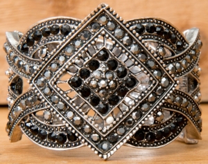 Wear N.E. Wear® Black and Hematite Crystal Hinge Bracelet