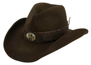 Scala Ranch™ by Dorfman Pacific® Brown w/ End Of The Trail Horsehair Leather Band Crushable Western Felt Hat