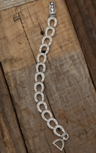 Silver Strike® Silver and Clear Rhinestone Horseshoe Stretch Bracelet