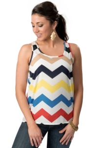 Karlie® Women's with Multi Chevron Hi-Lo Sleeveless Fashion Tank Top