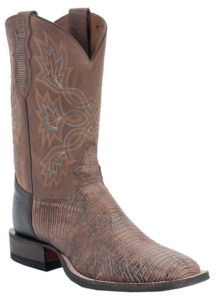 Tony Lama® Men's Antique Tan Tri-Tone Lizard Exotic Square Toe Western Boots