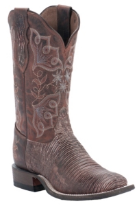 Tony Lama® Ladies Sienna Tri-Tone Lizard Double Welt Wide Square Toe Boots