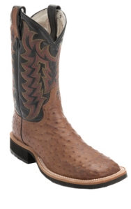 Tony Lama® Men's Dark Brown Vintage Full Quill w/ Black Top Square Toe Western Boots