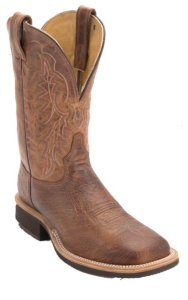 Tony Lama® Mens Vintage Tan Brown Smooth Ostrich Exotic Wide Square Toe Crepe Boot