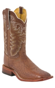 Tony Lama® Men's Chocolate Brown Smooth Ostrich Exotic Square Toe Western Boots