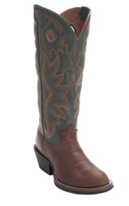 Tony Lama® 3R™ Men's Whiskey Brown w/Hunter Green Tall Top Round Toe Buckaroo Western Boots