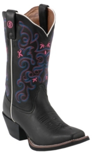 Tony Lama® 3R Series™ Ladies Black Chaparral Square Toe Double Sttiched Western Boots