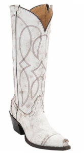 Tony Lama® Vaquero™ Women's Antique White Destroyed Snip Toe Western Boots