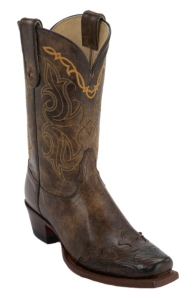 Tony Lama® Women's Vaquero Bark Santa Fe Wingtip Western Punchy Square Toe Boot