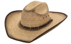 Cavenders® 15X Toast with Dark Brown Cross Hatband with Chocolate Bound Burnt Palm Leaf Hat